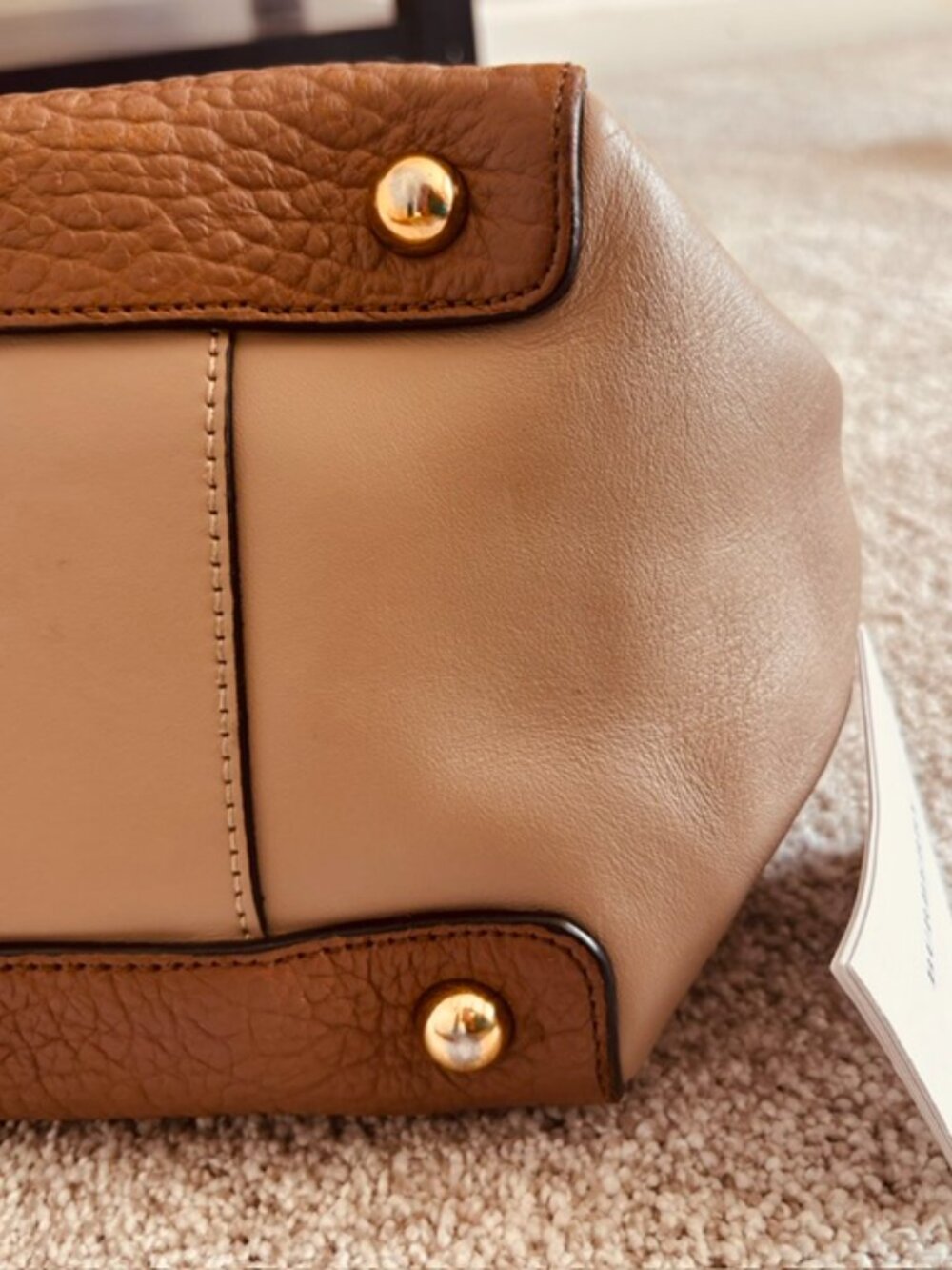 Authentic Pre Owned Burberry Clarborough Taupe/Brown Large Tote - Picture 7 of 14